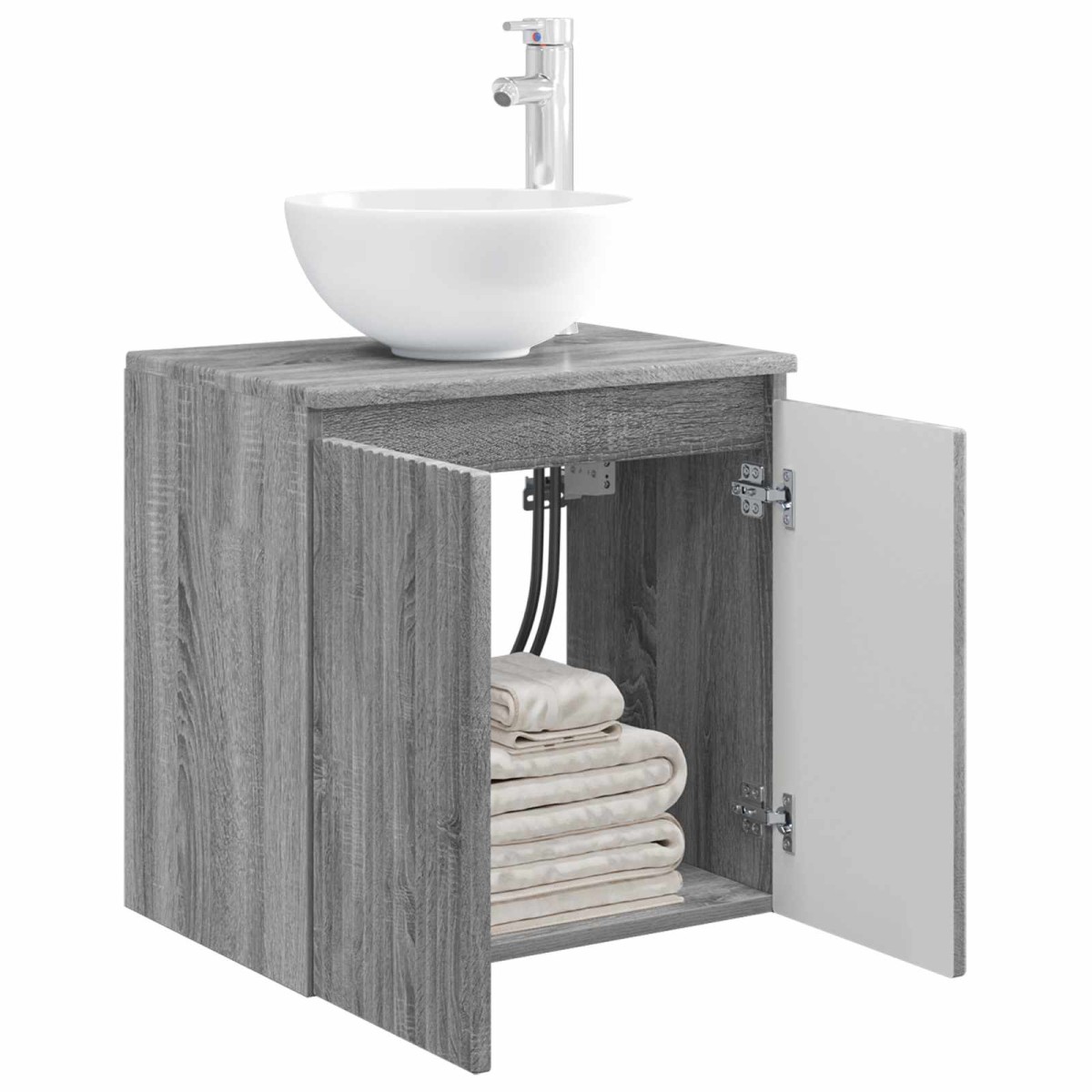 vidaXL Επιτοίχια Λεκάνη Έπιπλο Γκρι Sonoma 49,5 x 35 x 63 εκ