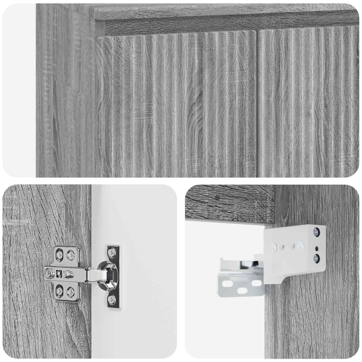 vidaXL Επιτοίχια Λεκάνη Έπιπλο Γκρι Sonoma 49,5 x 35 x 63 εκ