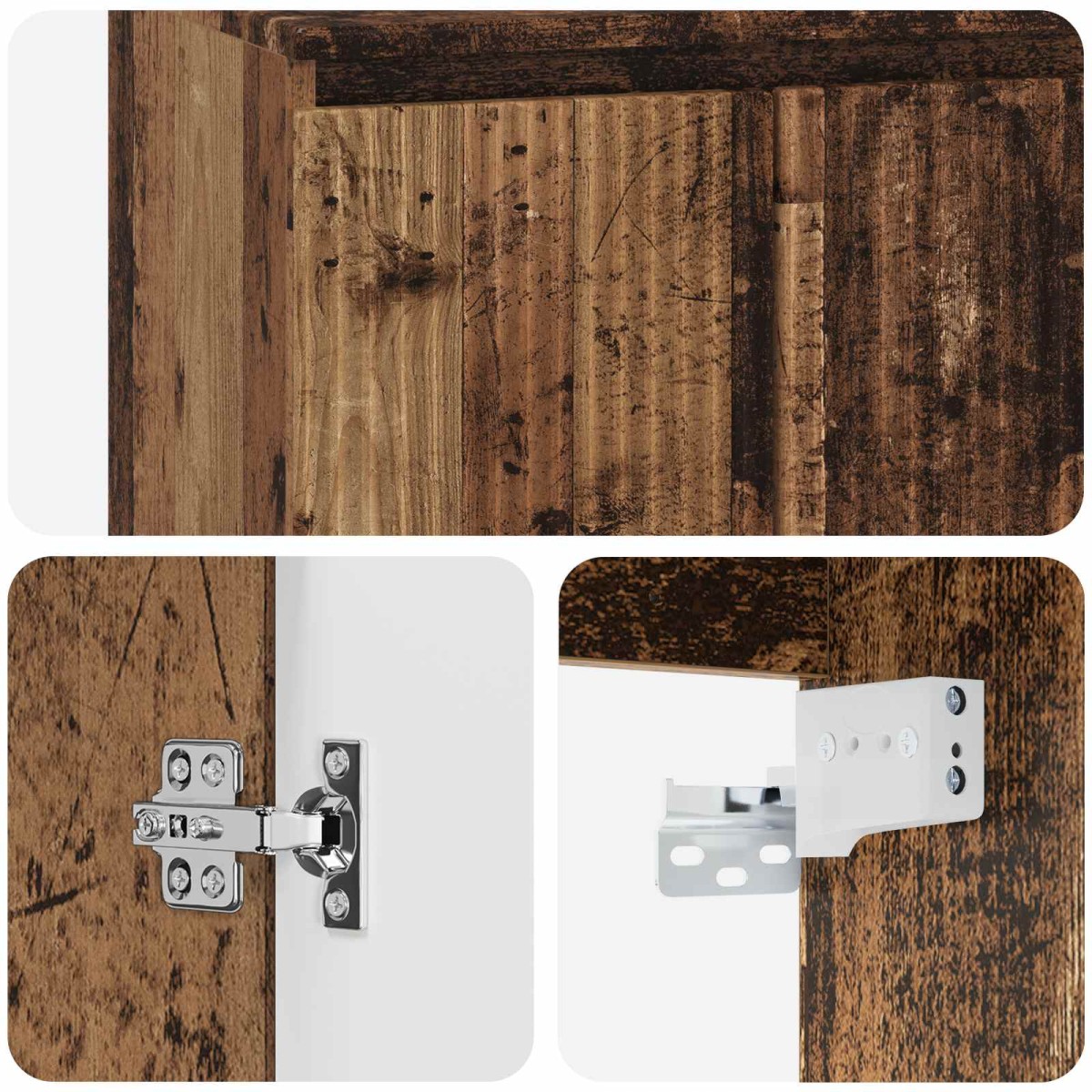 vidaXL Επιτοίχια Λεκάνη Έπιπλο Παλαιωμένο ξύλο 49,5 x 35 x 63 εκ