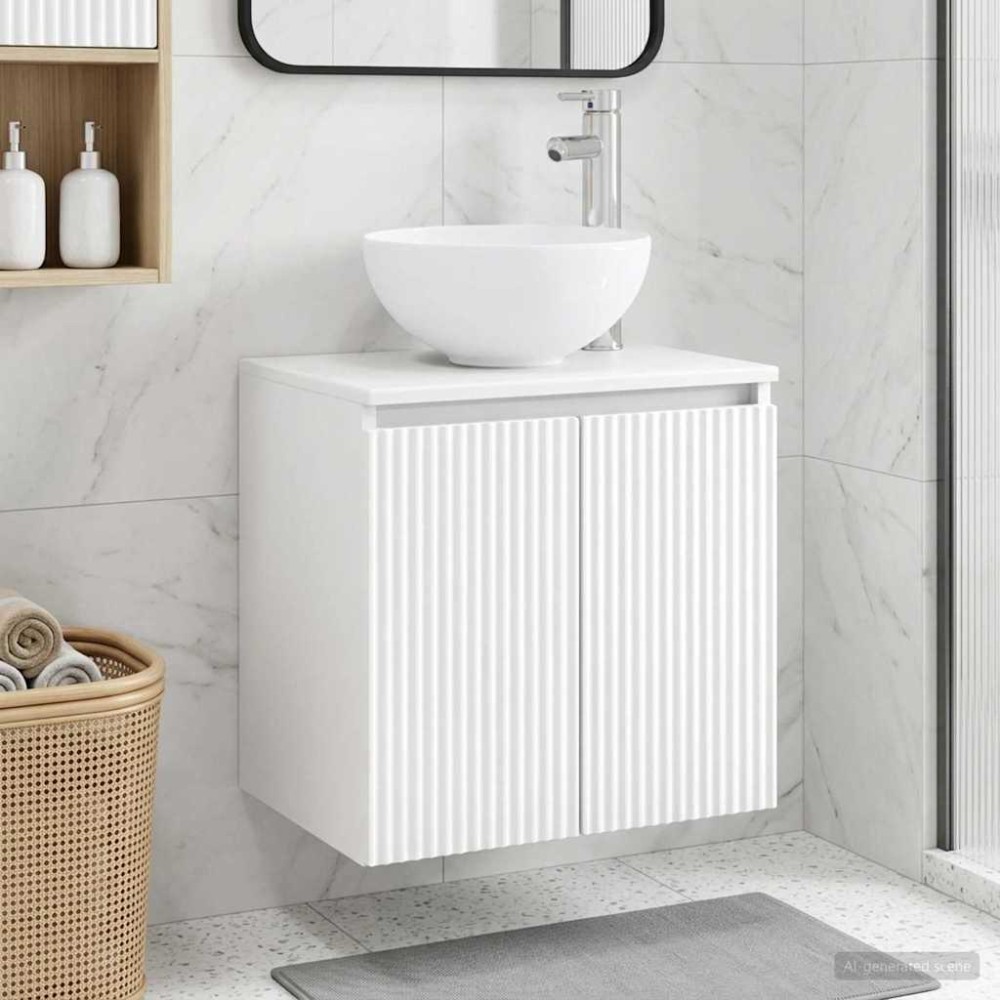 vidaXL Επιτοίχια Λεκάνη Έπιπλο Λευκό 49,5 x 41 x 64,5 εκ