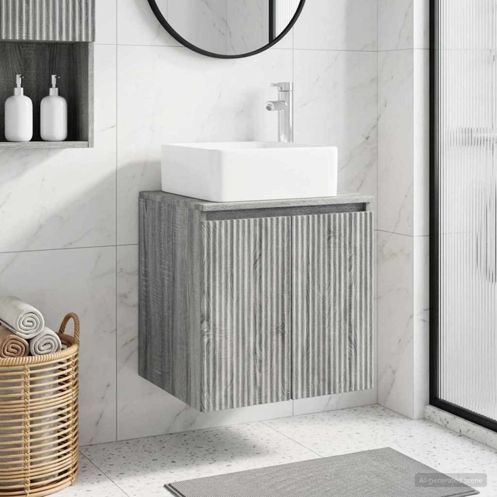 vidaXL Επιτοίχια Λεκάνη Έπιπλο Γκρι Sonoma 49,5 x 41 x 63 εκ
