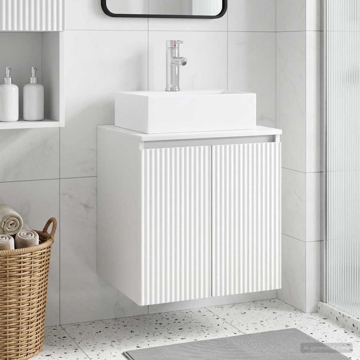 vidaXL Επιτοίχια Λεκάνη Έπιπλο Λευκό 49,5 x 41 x 62,5 εκ