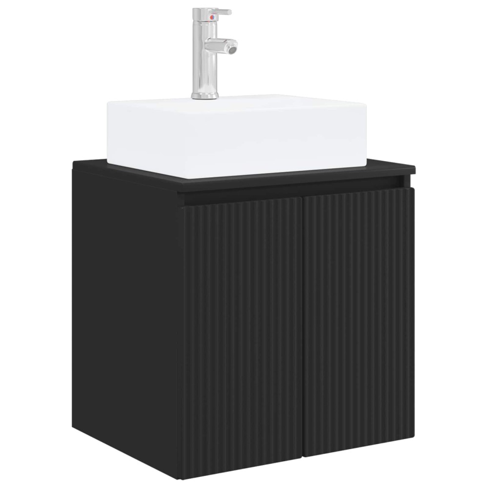vidaXL Επιτοίχια Λεκάνη Έπιπλο Μαύρο 49,5 x 41 x 62,5 εκ