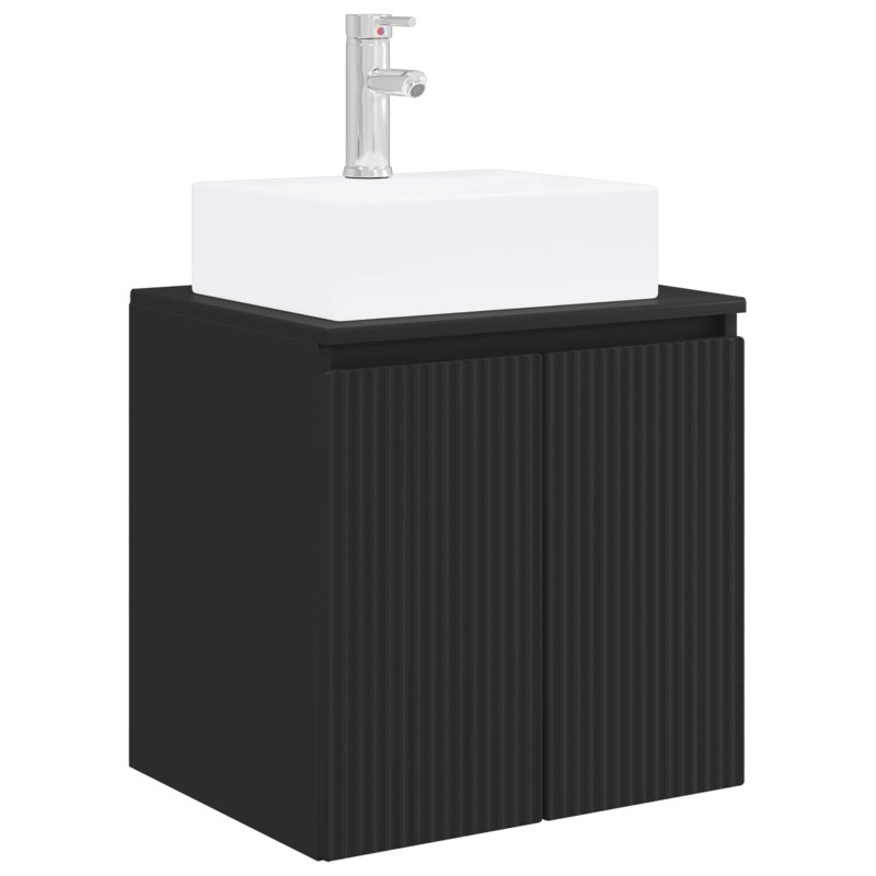 vidaXL Επιτοίχια Λεκάνη Έπιπλο Μαύρο 49,5 x 41 x 62,5 εκ