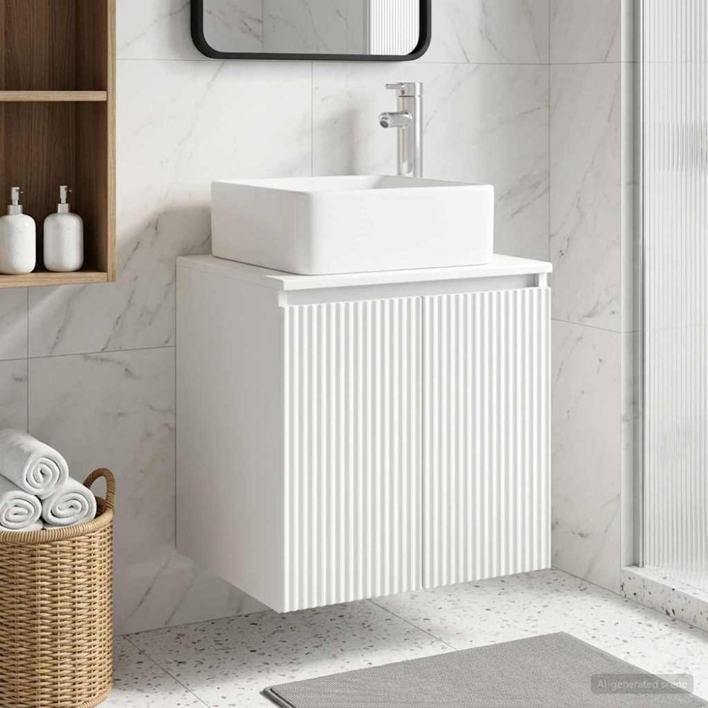 vidaXL Επιτοίχια Λεκάνη Έπιπλο Λευκό 53 x 35 x 63 εκ