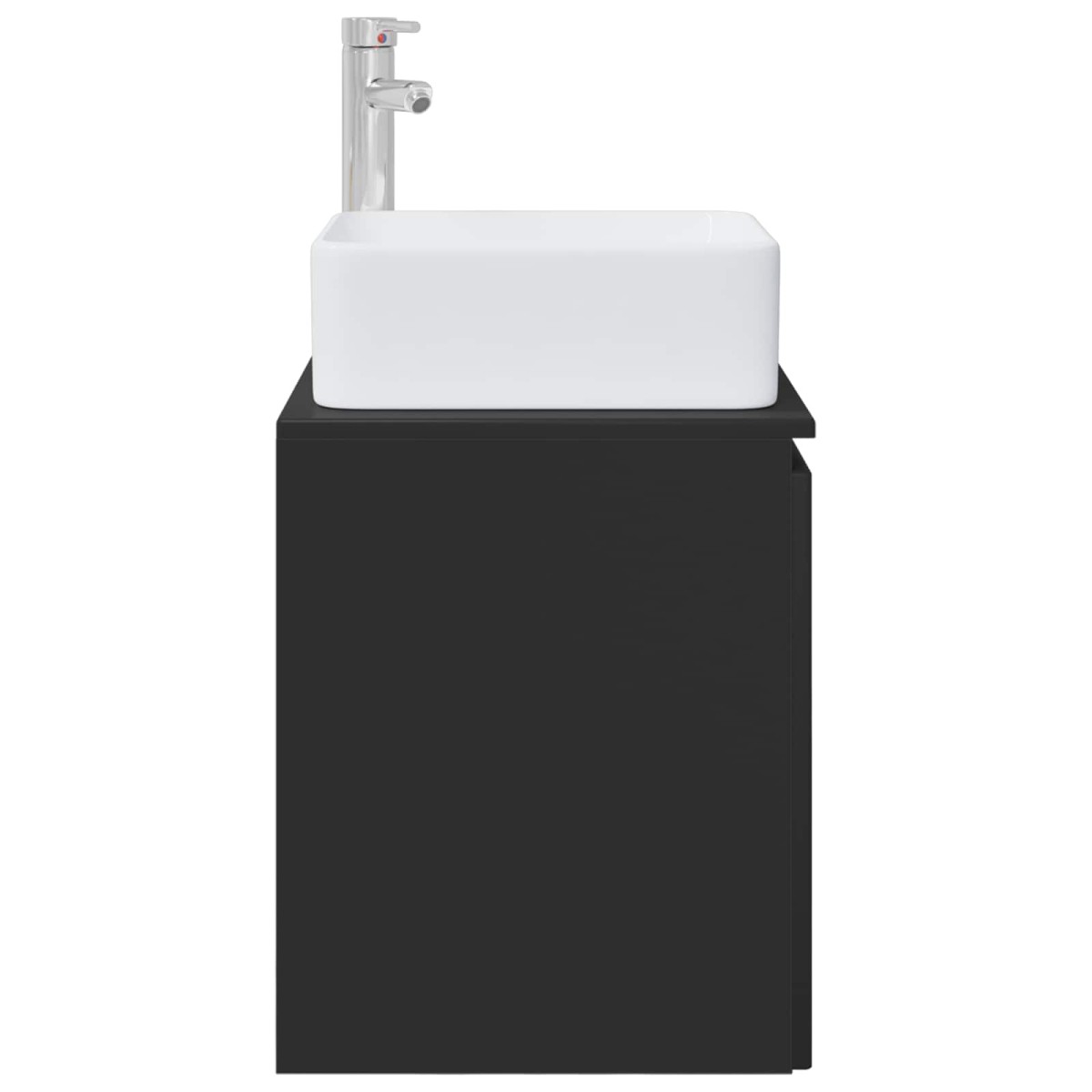 vidaXL Επιτοίχια Λεκάνη Έπιπλο Μαύρο 53 x 35 x 63 εκ