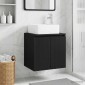vidaXL Επιτοίχια Λεκάνη Έπιπλο Μαύρο 53 x 35 x 63 εκ