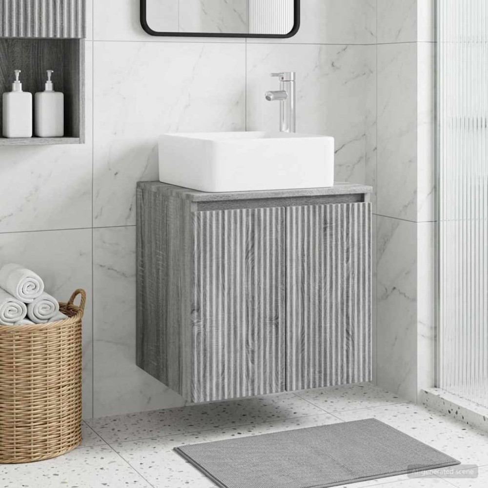 vidaXL Επιτοίχια Λεκάνη Έπιπλο Γκρι Sonoma 53 x 35 x 63 εκ