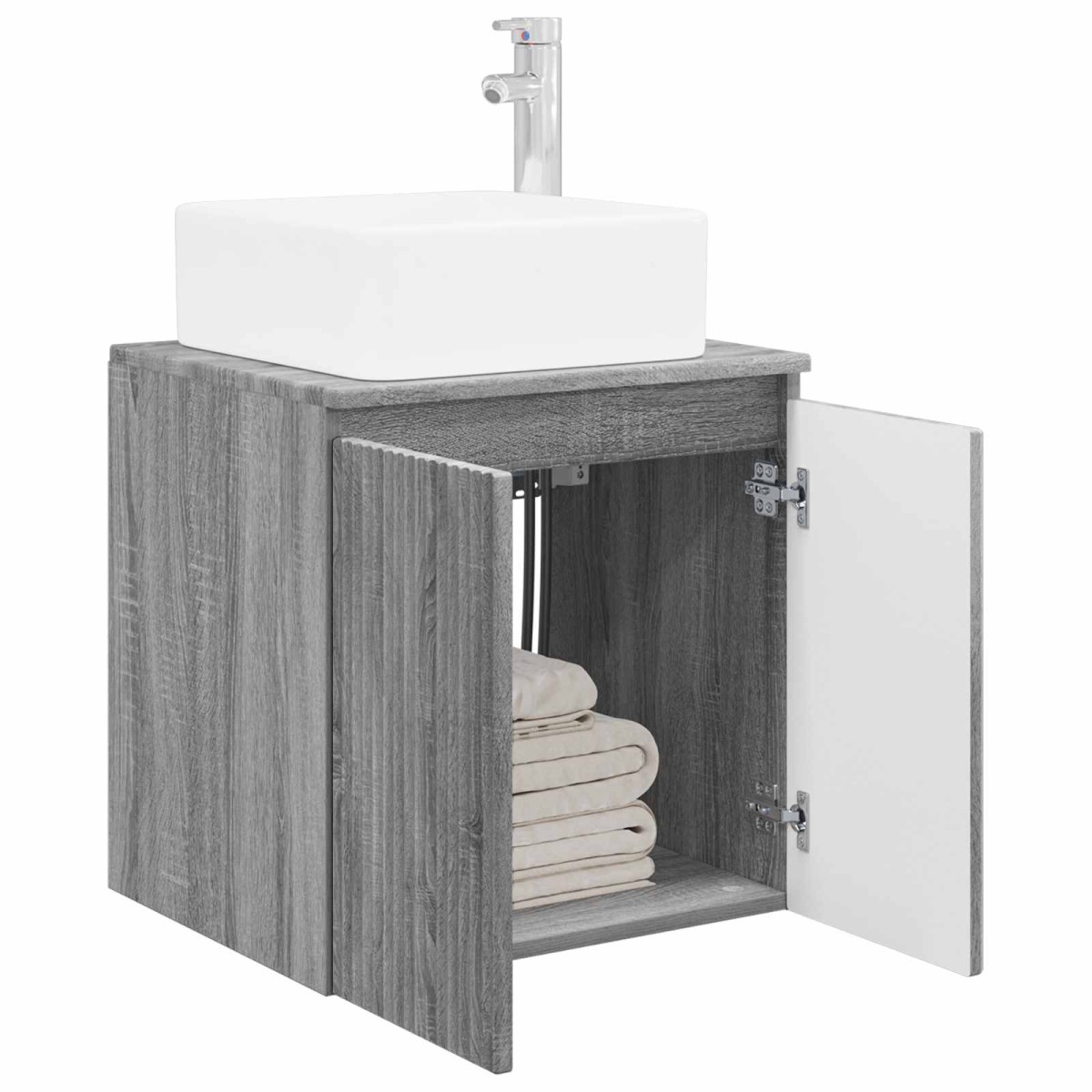 vidaXL Επιτοίχια Λεκάνη Έπιπλο Γκρι Sonoma 53 x 35 x 63 εκ