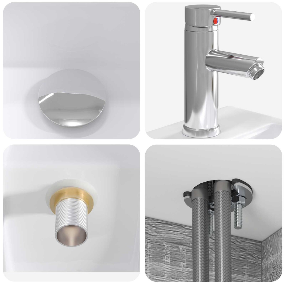 vidaXL Επιτοίχια Λεκάνη Έπιπλο Γκρι Sonoma 53 x 35 x 63 εκ