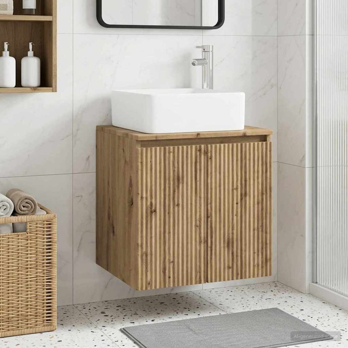 vidaXL Επιτοίχια Λεκάνη Έπιπλο Artisan Δρυς 53 x 35 x 63 εκ