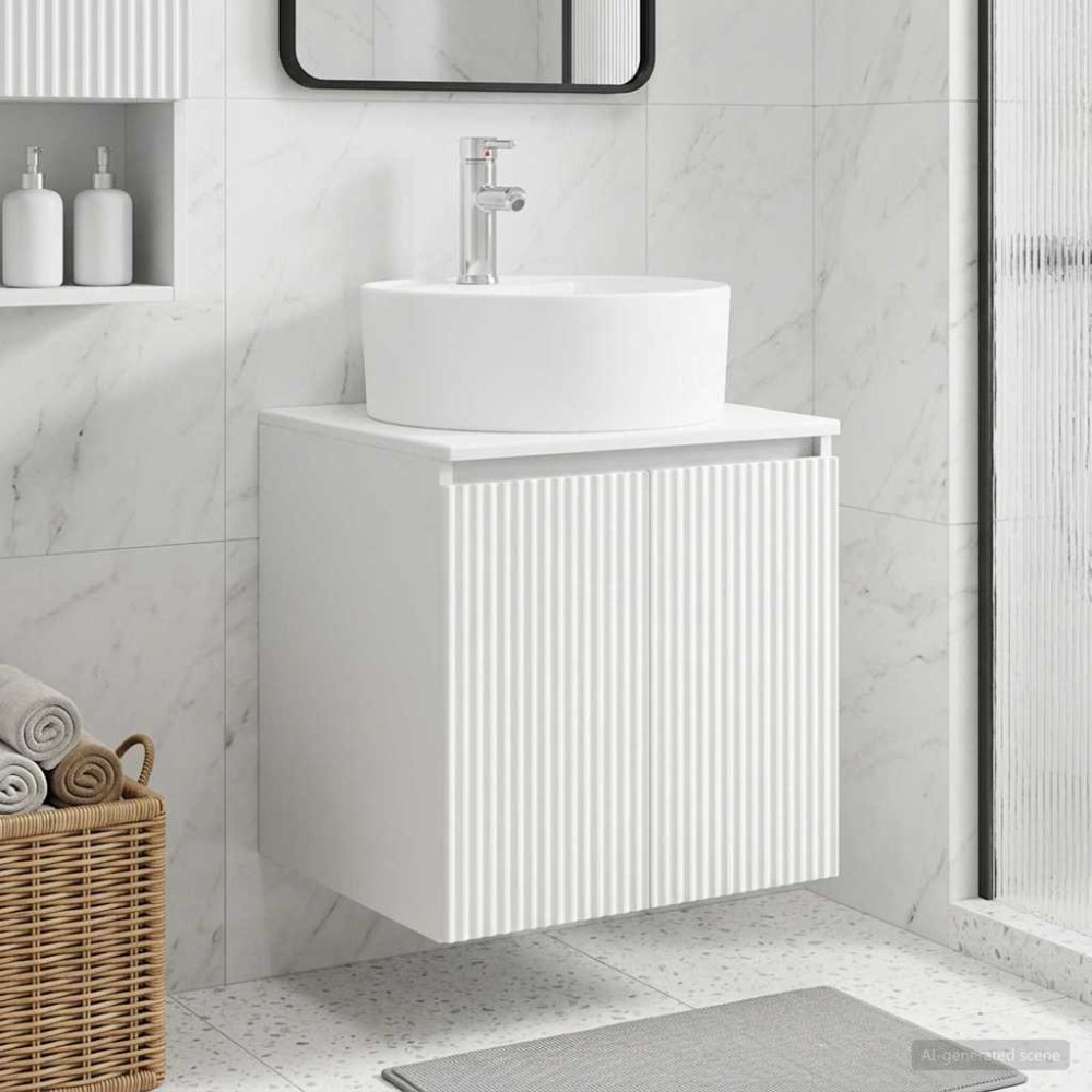 vidaXL Επιτοίχια Λεκάνη Έπιπλο Λευκό 49,5 x 44,5 x 65 εκ