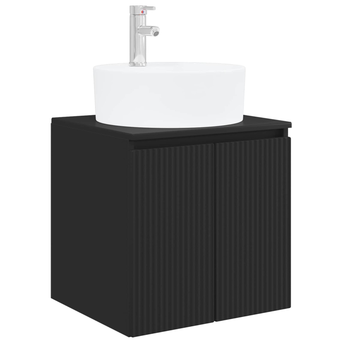 vidaXL Επιτοίχια Λεκάνη Έπιπλο Μαύρο 49,5 x 44,5 x 65 εκ