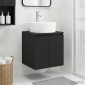 vidaXL Επιτοίχια Λεκάνη Έπιπλο Μαύρο 49,5 x 44,5 x 65 εκ