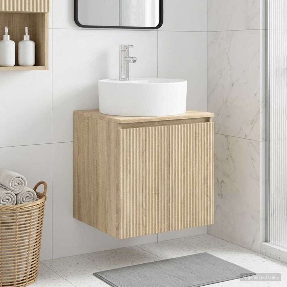 vidaXL Επιτοίχια Λεκάνη Έπιπλο Sonoma Δρυς 49,5 x 44,5 x 65 εκ