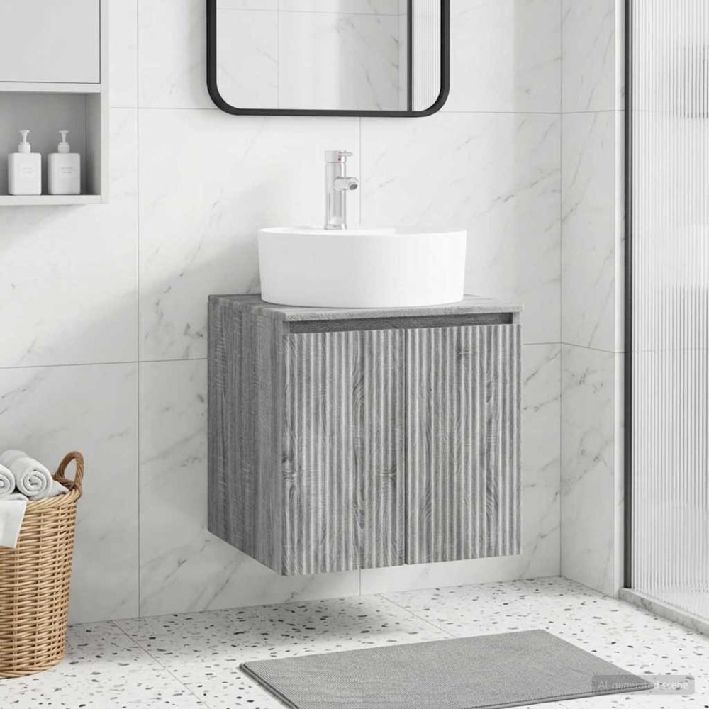 vidaXL Επιτοίχια Λεκάνη Έπιπλο Γκρι Sonoma 49,5 x 44,5 x 65 εκ