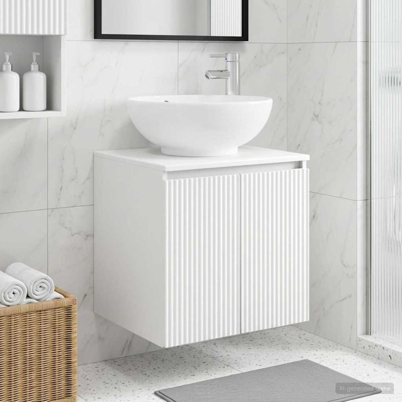 vidaXL Επιτοίχια Λεκάνη Έπιπλο Λευκό 49,5 x 44,5 x 65 εκ
