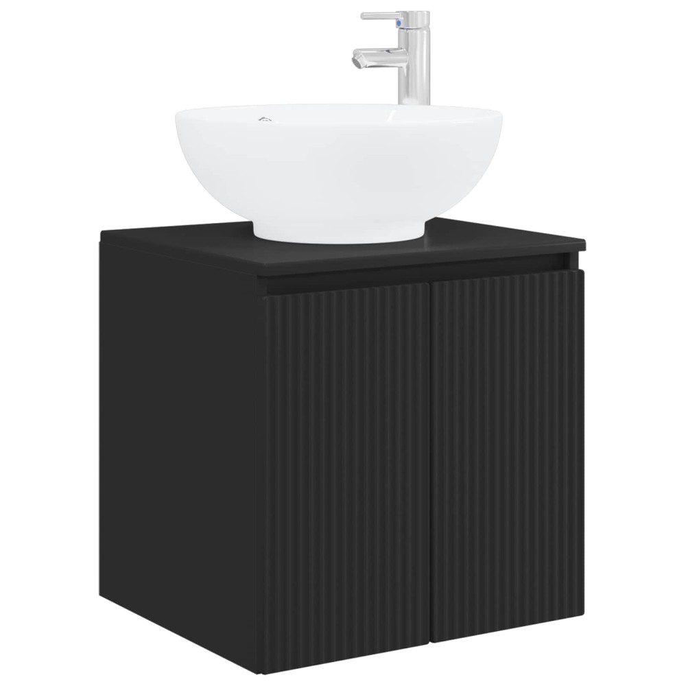 vidaXL Επιτοίχια Λεκάνη Έπιπλο Μαύρο 49,5 x 44,5 x 65 εκ