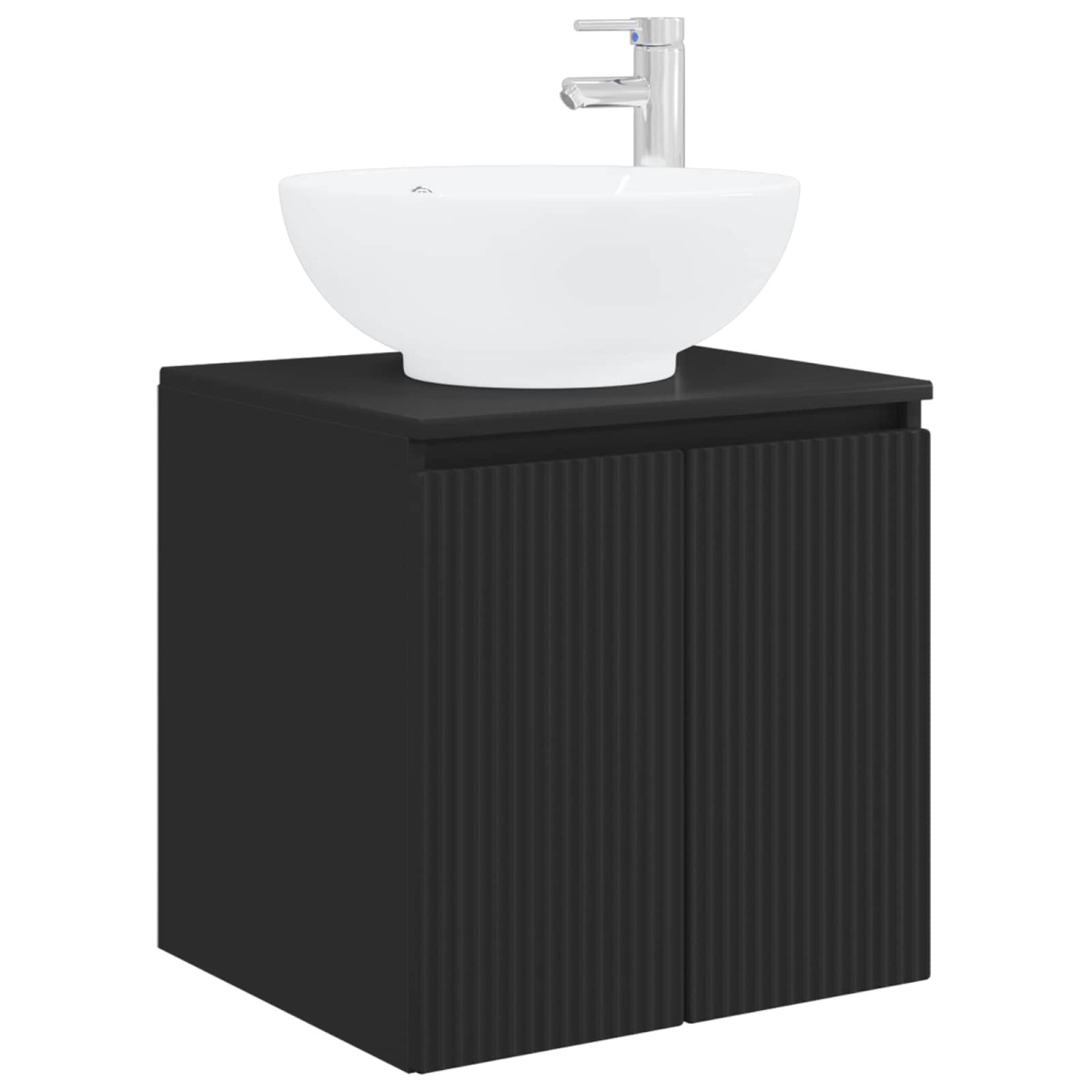 vidaXL Επιτοίχια Λεκάνη Έπιπλο Μαύρο 49,5 x 44,5 x 65 εκ