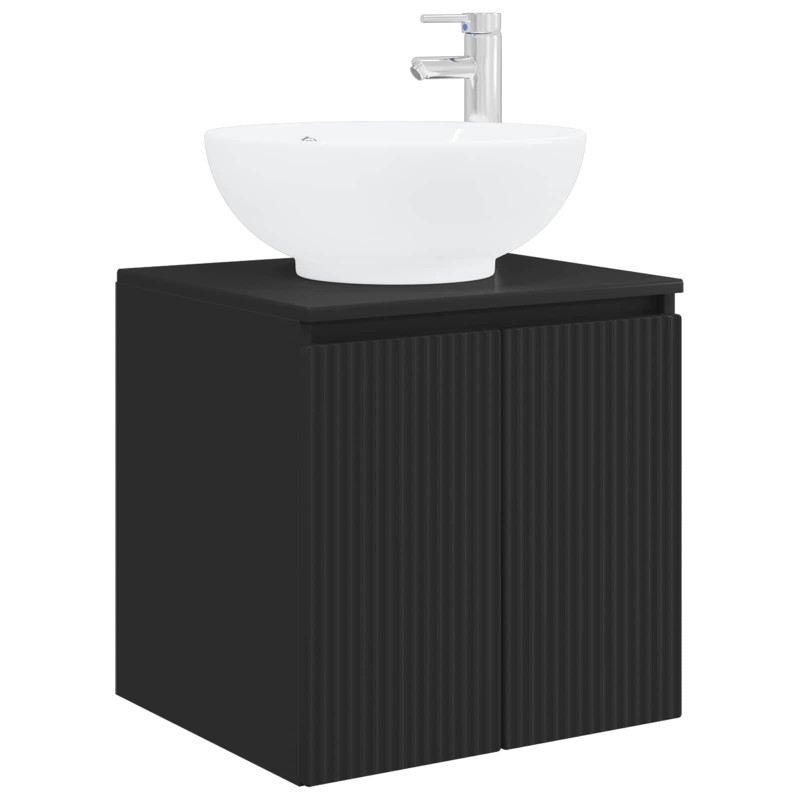 vidaXL Επιτοίχια Λεκάνη Έπιπλο Μαύρο 49,5 x 44,5 x 65 εκ