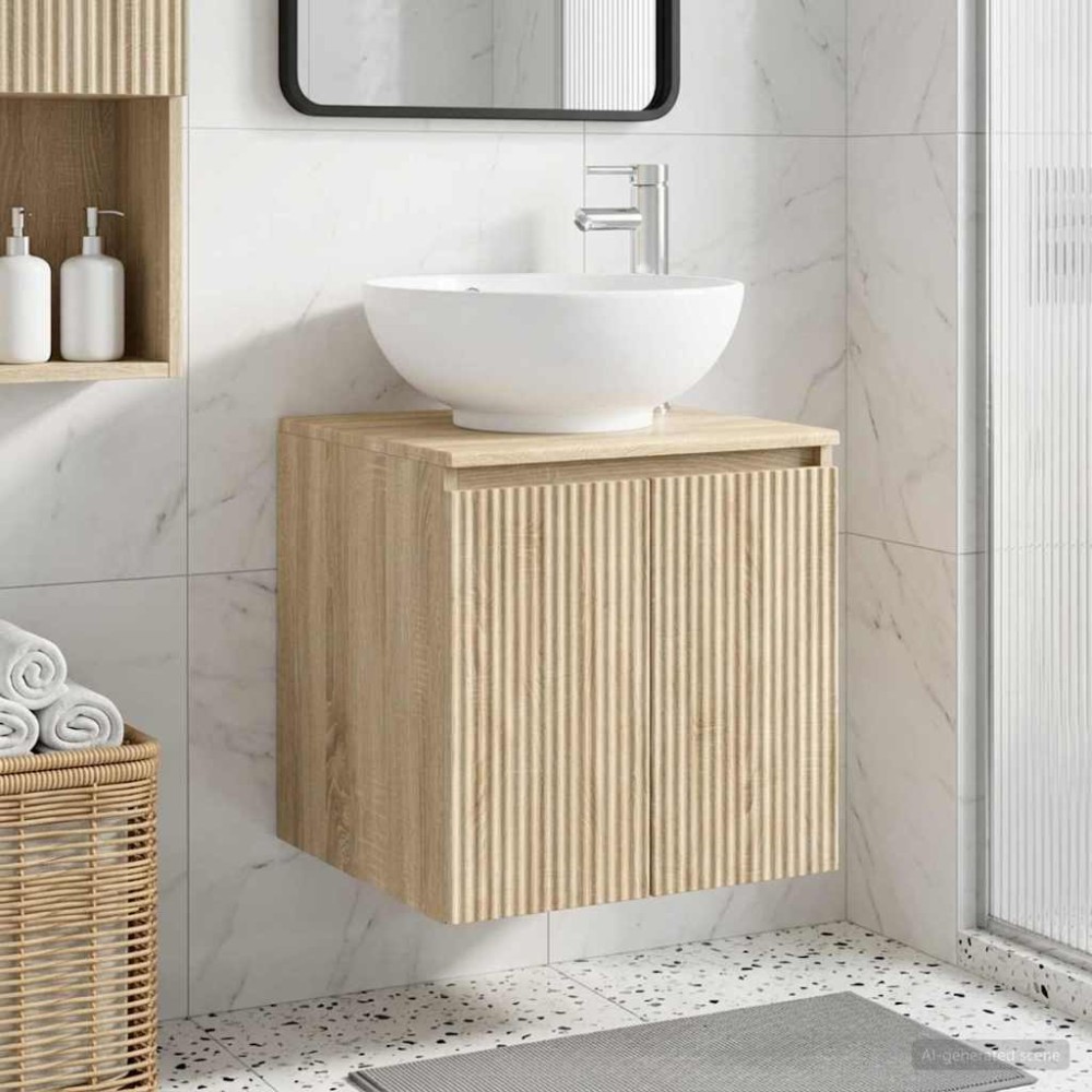 vidaXL Επιτοίχια Λεκάνη Έπιπλο Sonoma Δρυς 49,5 x 44,5 x 65 εκ
