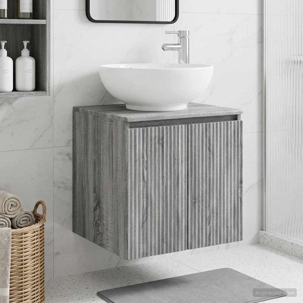 vidaXL Επιτοίχια Λεκάνη Έπιπλο Γκρι Sonoma 49,5 x 44,5 x 65 εκ