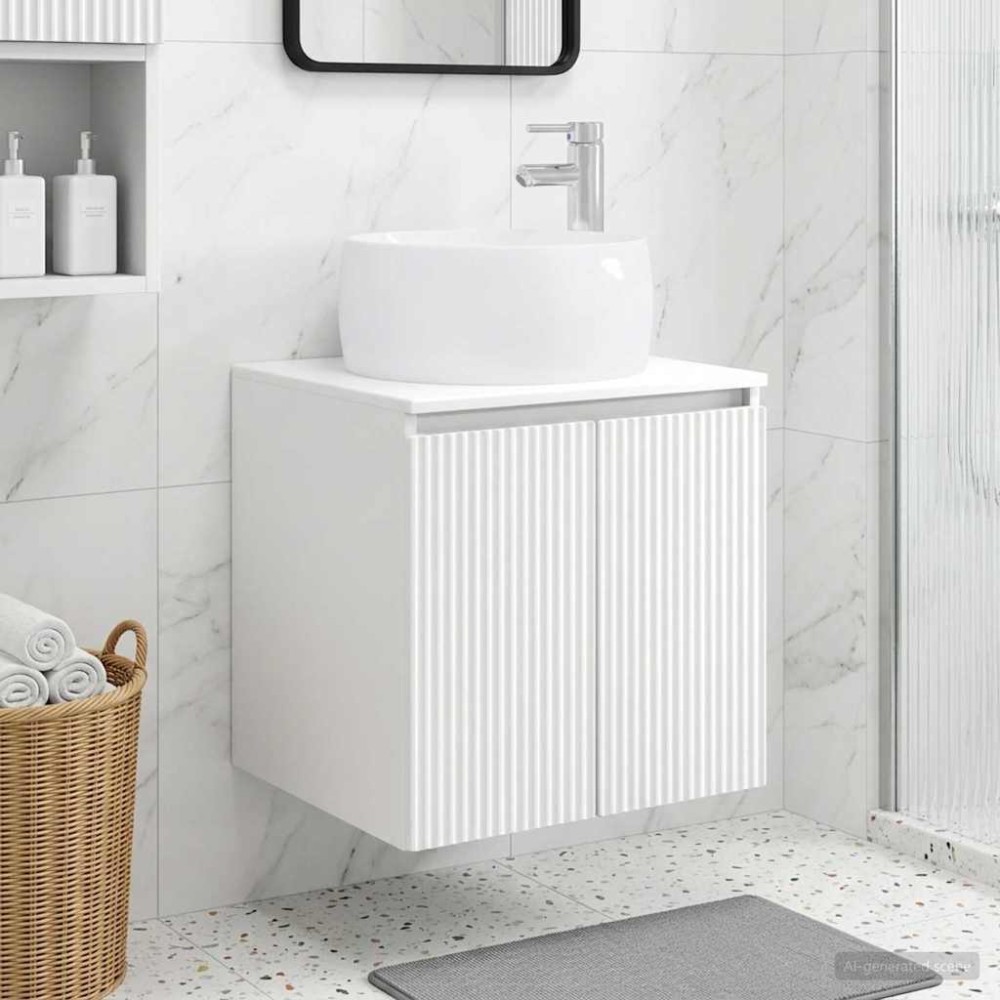 vidaXL Επιτοίχια Λεκάνη Έπιπλο Λευκό 49,5 x 44,5 x 66 εκ