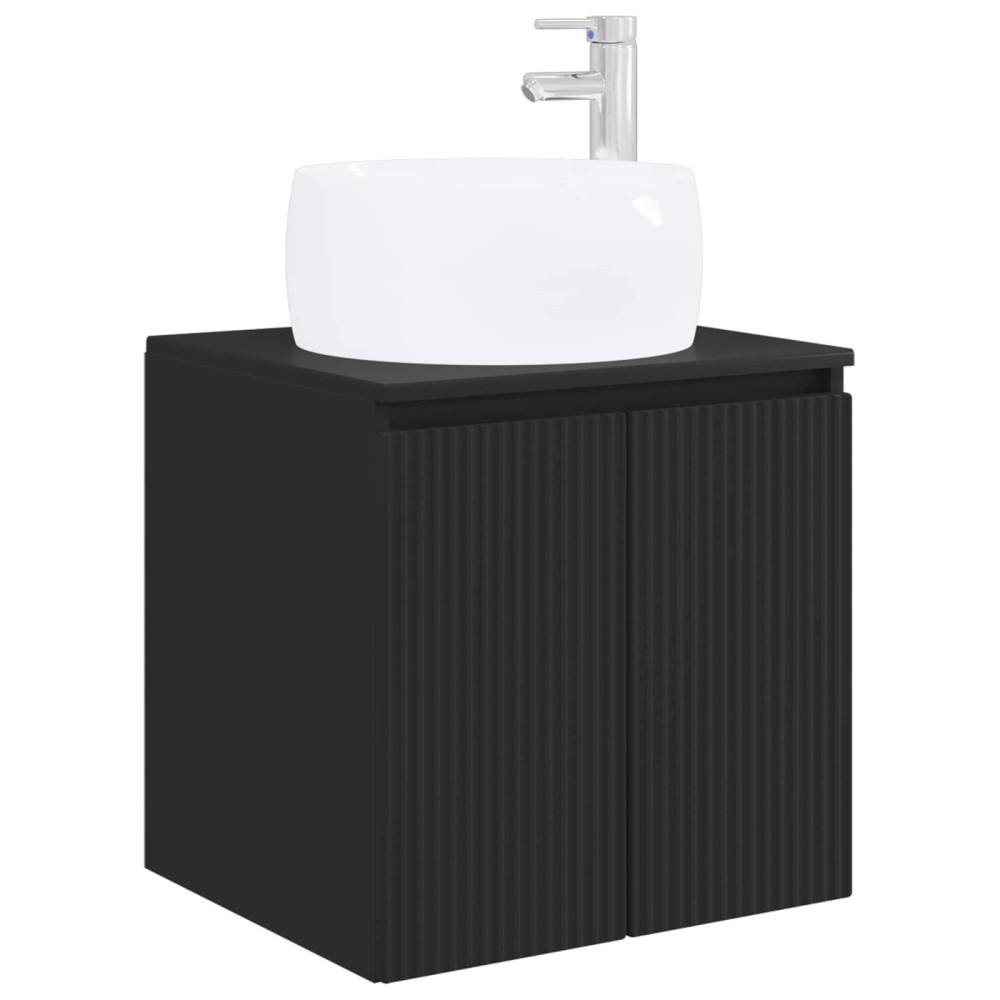 vidaXL Επιτοίχια Λεκάνη Έπιπλο Μαύρο 49,5 x 44,5 x 66 εκ