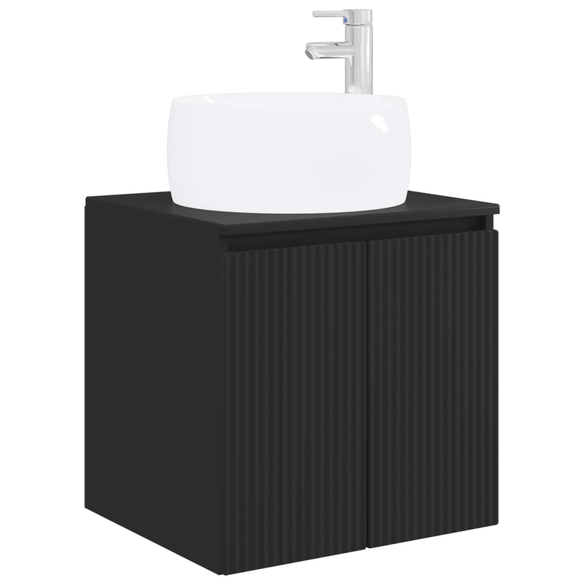vidaXL Επιτοίχια Λεκάνη Έπιπλο Μαύρο 49,5 x 44,5 x 66 εκ