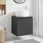 vidaXL Επιτοίχια Λεκάνη Έπιπλο Μαύρο 49,5 x 44,5 x 66 εκ