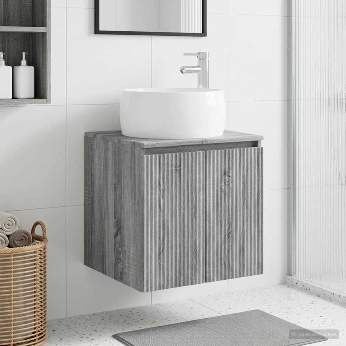 vidaXL Επιτοίχια Λεκάνη Έπιπλο Γκρι Sonoma 49,5 x 44,5 x 66 εκ