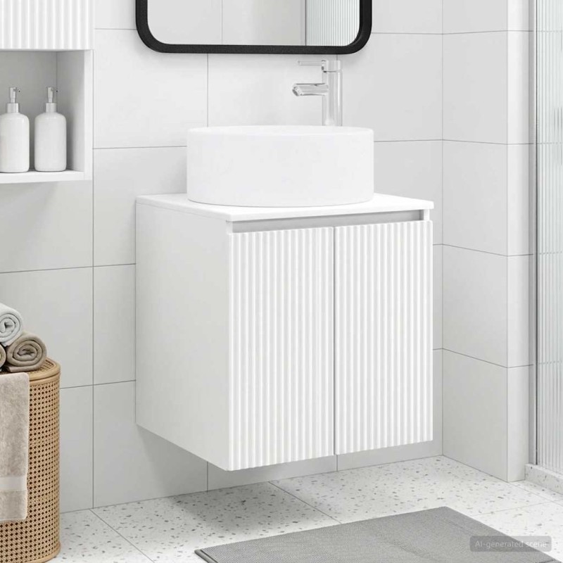vidaXL Επιτοίχιος νιπτήρας βανίλιας Λευκό 49,5 x 44,5 x 65,5 εκ