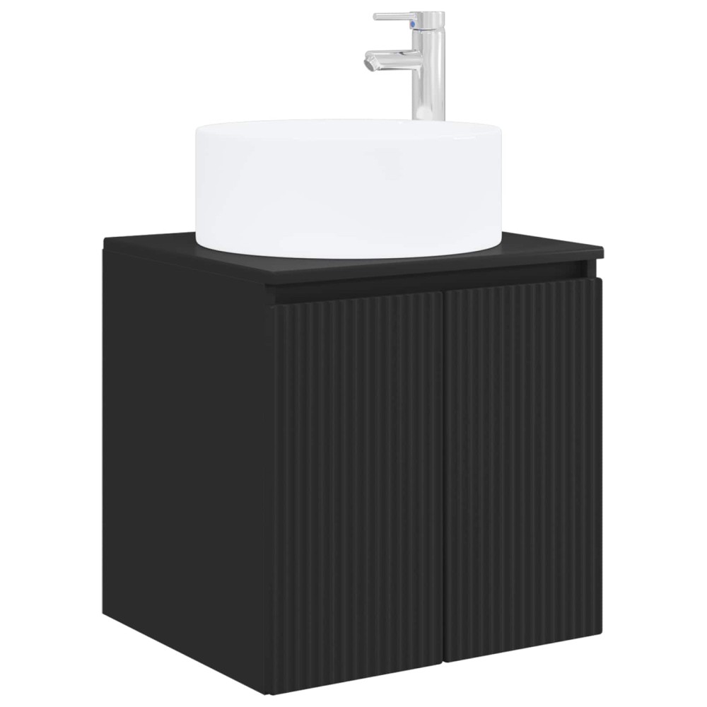 vidaXL Επιτοίχιος νιπτήρας βανίλιας Μαύρο 49,5 x 44,5 x 65,5 εκ