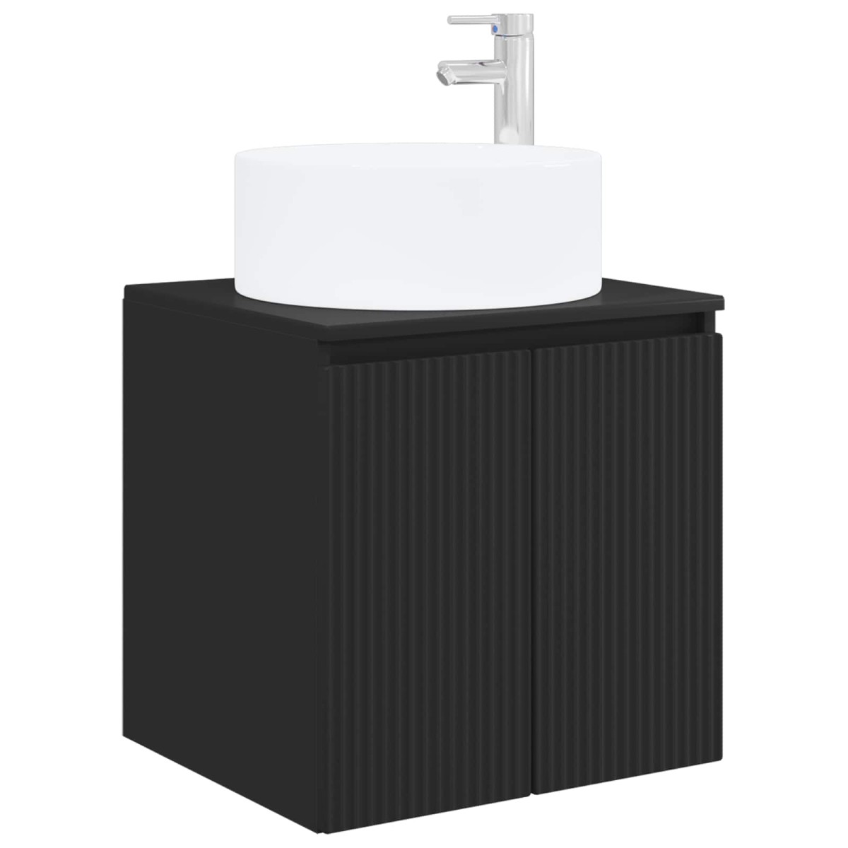 vidaXL Επιτοίχιος νιπτήρας βανίλιας Μαύρο 49,5 x 44,5 x 65,5 εκ