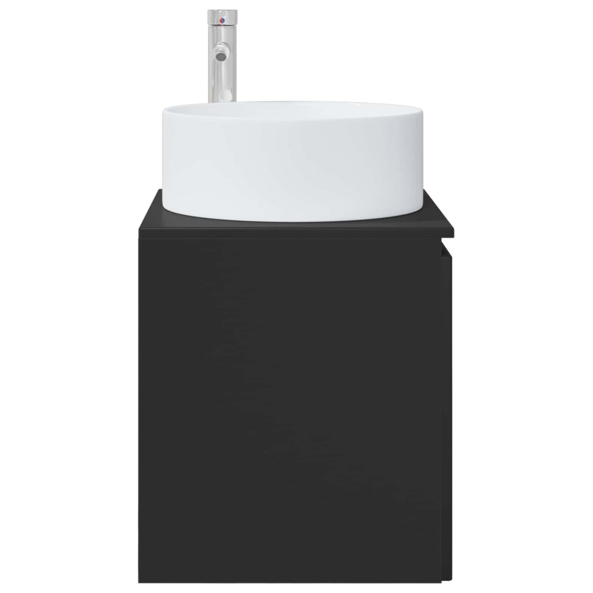 vidaXL Επιτοίχιος νιπτήρας βανίλιας Μαύρο 49,5 x 44,5 x 65,5 εκ