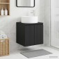 vidaXL Επιτοίχιος νιπτήρας βανίλιας Μαύρο 49,5 x 44,5 x 65,5 εκ