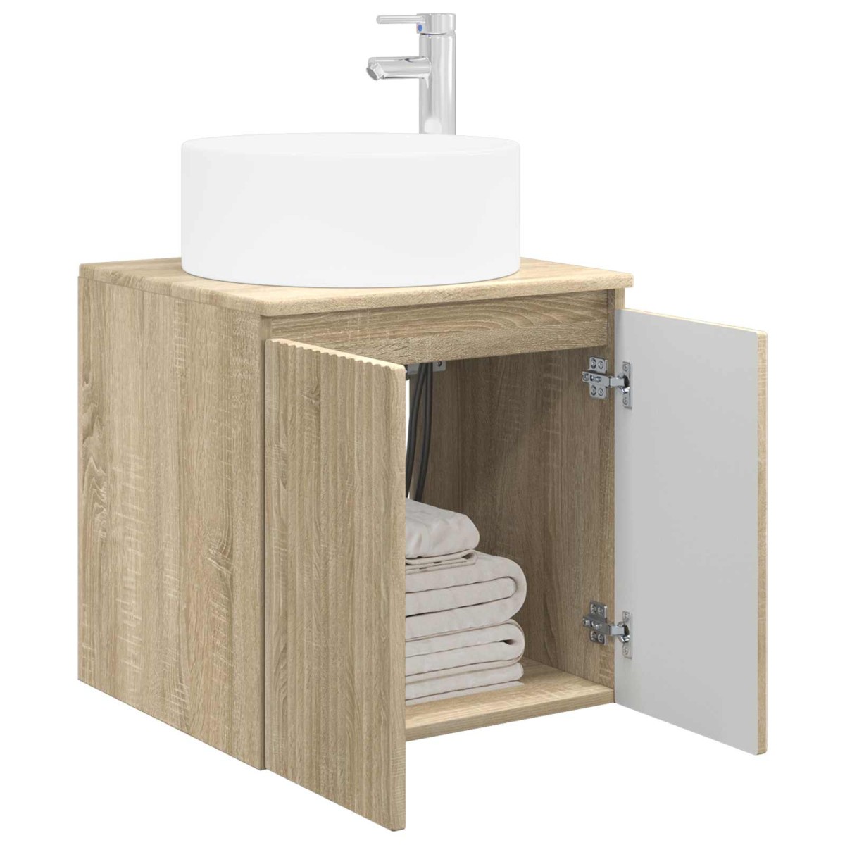 vidaXL Επιτοίχιος νιπτήρας βανίλιας Sonoma Δρυς 49,5 x 44,5 x 65,5 εκ