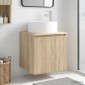 vidaXL Επιτοίχιος νιπτήρας βανίλιας Sonoma Δρυς 49,5 x 44,5 x 65,5 εκ