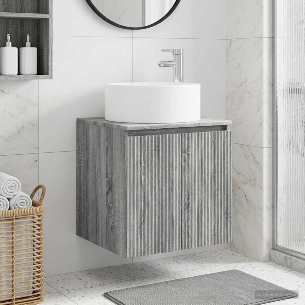 vidaXL Επιτοίχιος νιπτήρας βανίλιας Γκρι Sonoma 49,5 x 44,5 x 65,5 εκ