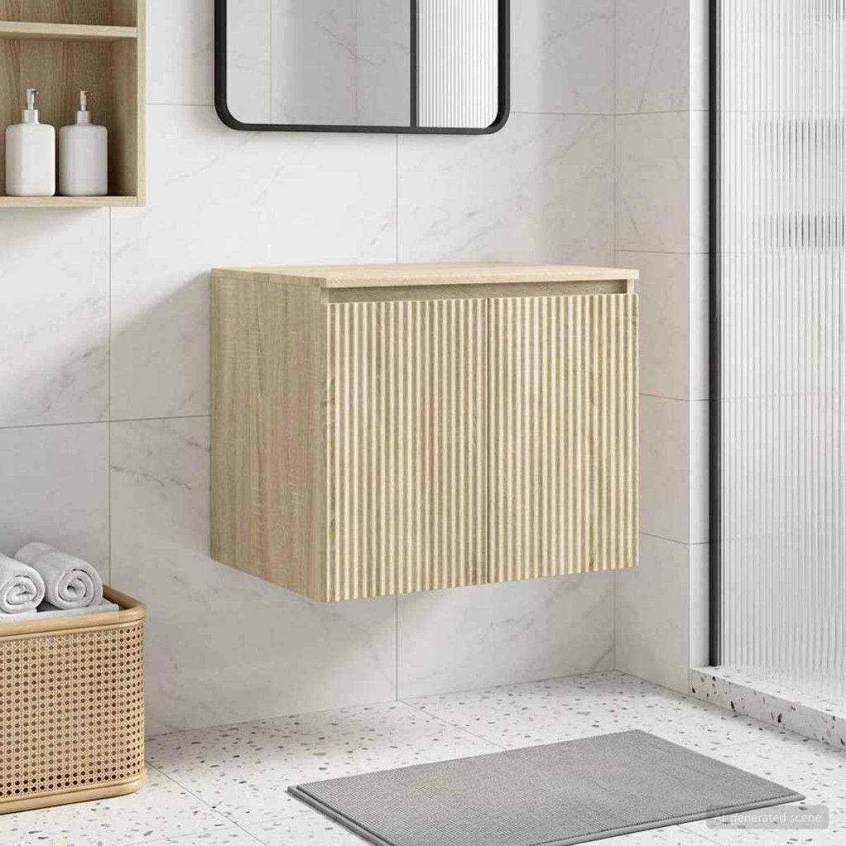 vidaXL Τοίχου Ντουλάπα Μπάνιου Sonoma Δρυς 62,5 x 44,5 x 50 εκ.