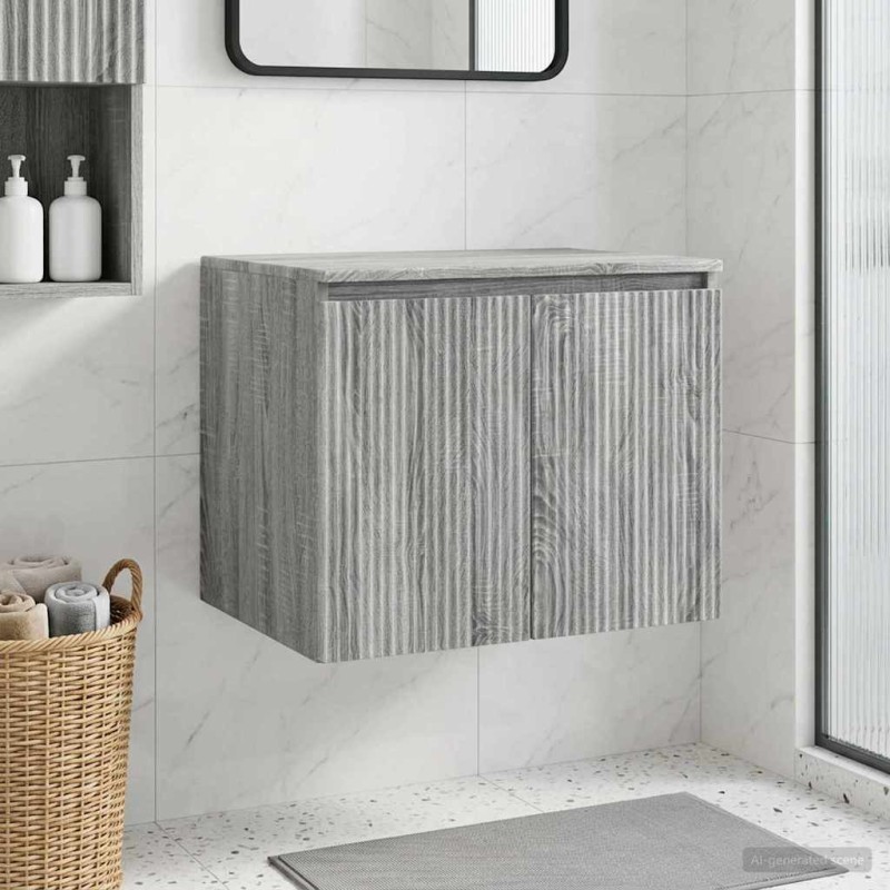 vidaXL Τοίχου Ντουλάπα Μπάνιου Γκρι Sonoma 62,5 x 44,5 x 50 εκ.