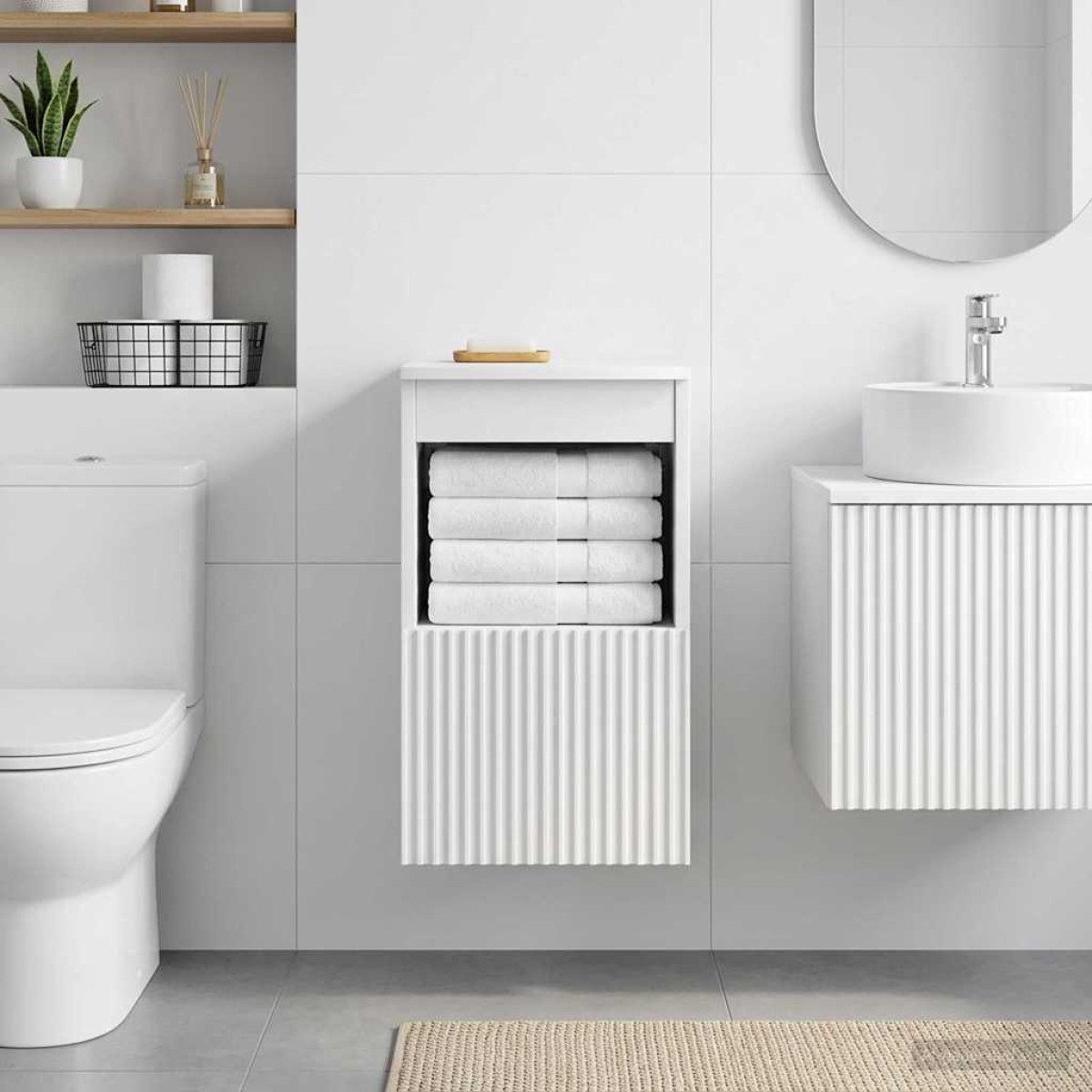 vidaXL Ντουλάπι Μπάνιου Γυαλιστερό Λευκό 30 x 35 x 50 εκ.