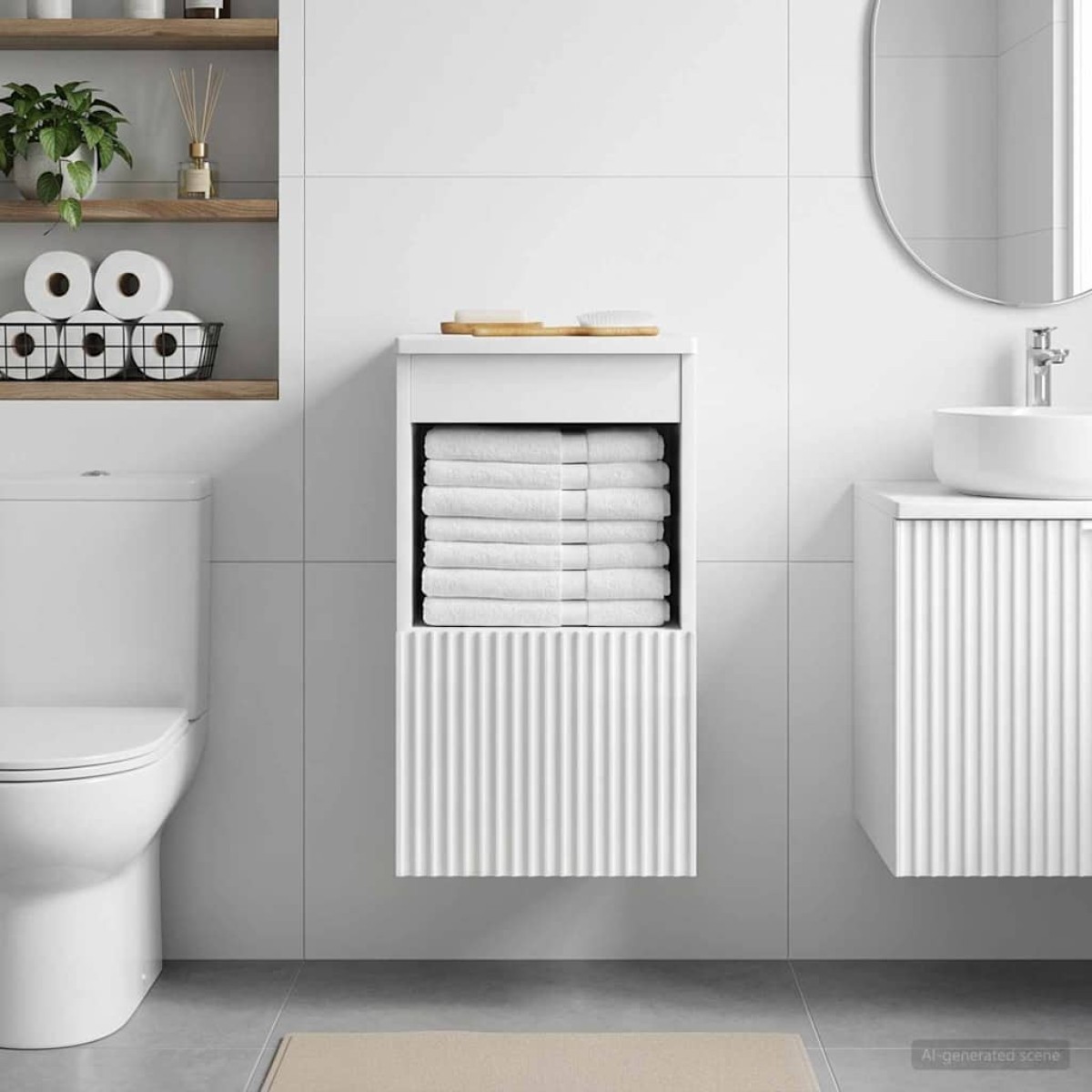 vidaXL Ντουλάπι Μπάνιου Γυαλιστερό Λευκό 30 x 41 x 50 εκ.