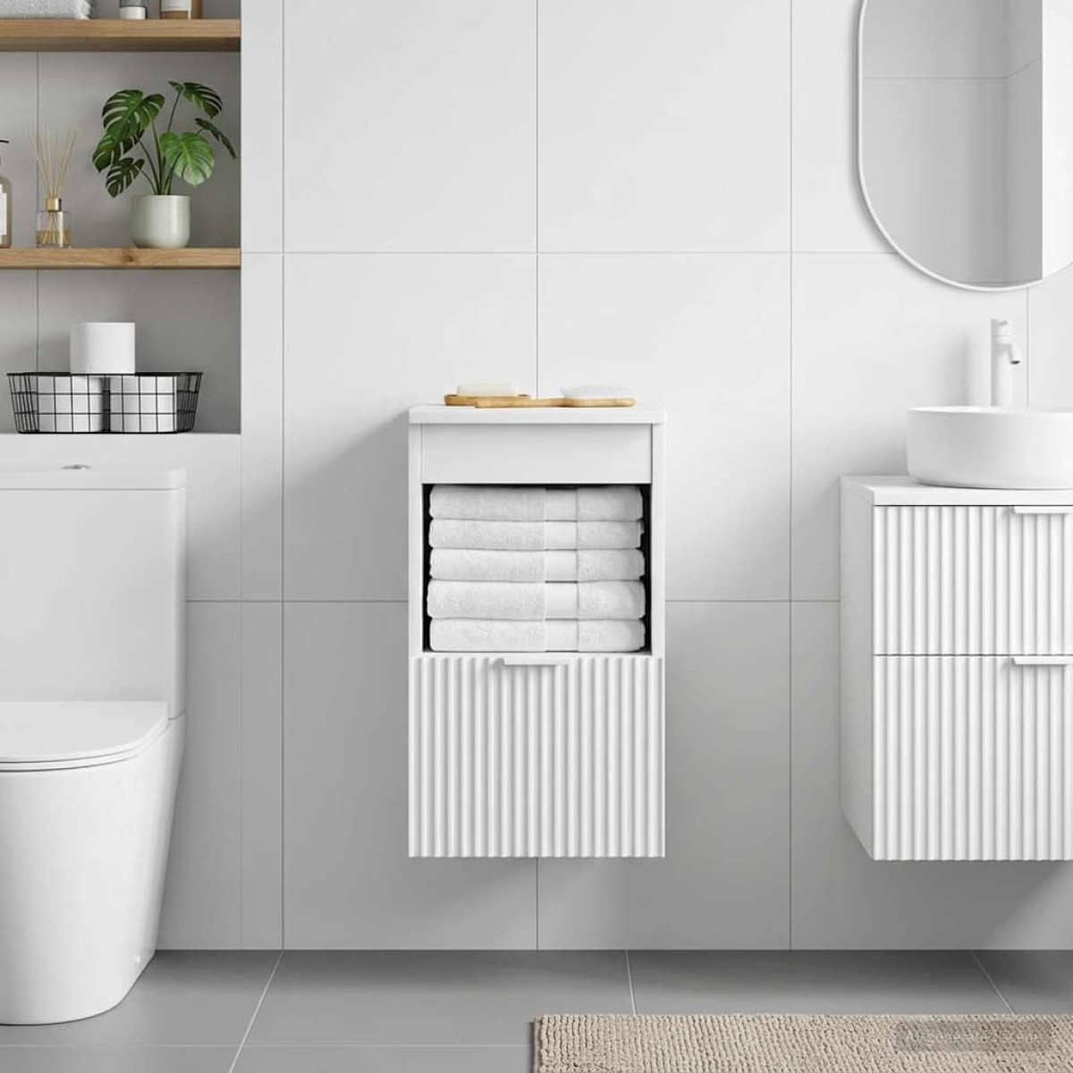 vidaXL Ντουλάπι Μπάνιου Γυαλιστερό Λευκό 30 x 44,5 x 50 εκ.