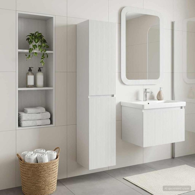 vidaXL Τοίχου Ντουλάπα Μπάνιου Λευκό 33 x 34,5 x 160 εκ