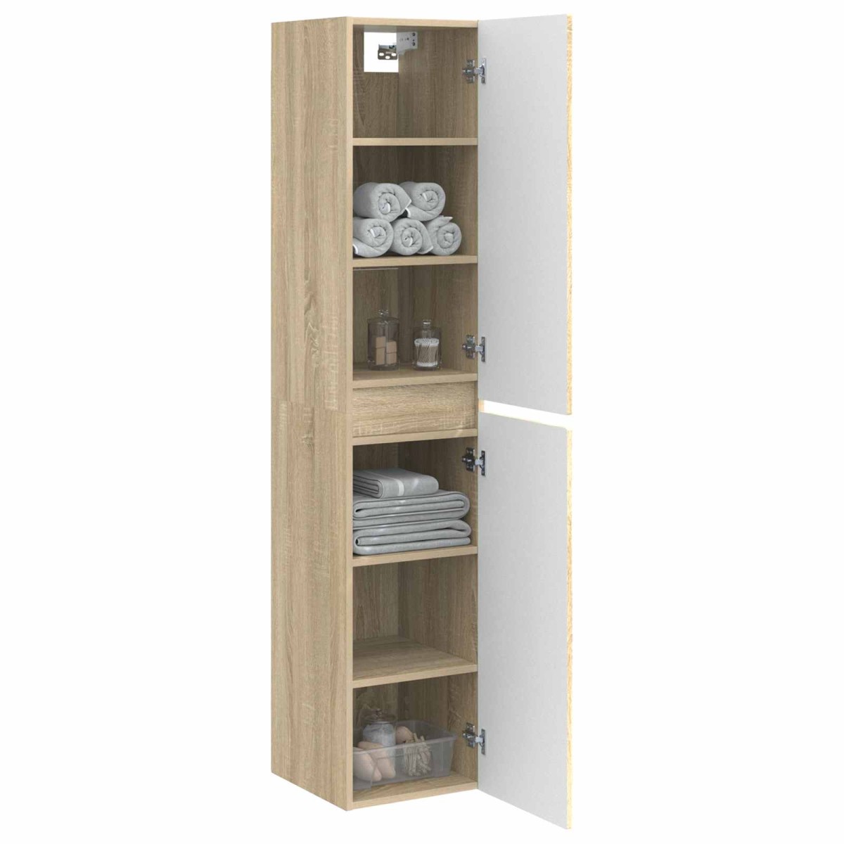 vidaXL Τοίχου Ντουλάπα Μπάνιου Sonoma Δρυς 33 x 34,5 x 160 εκ