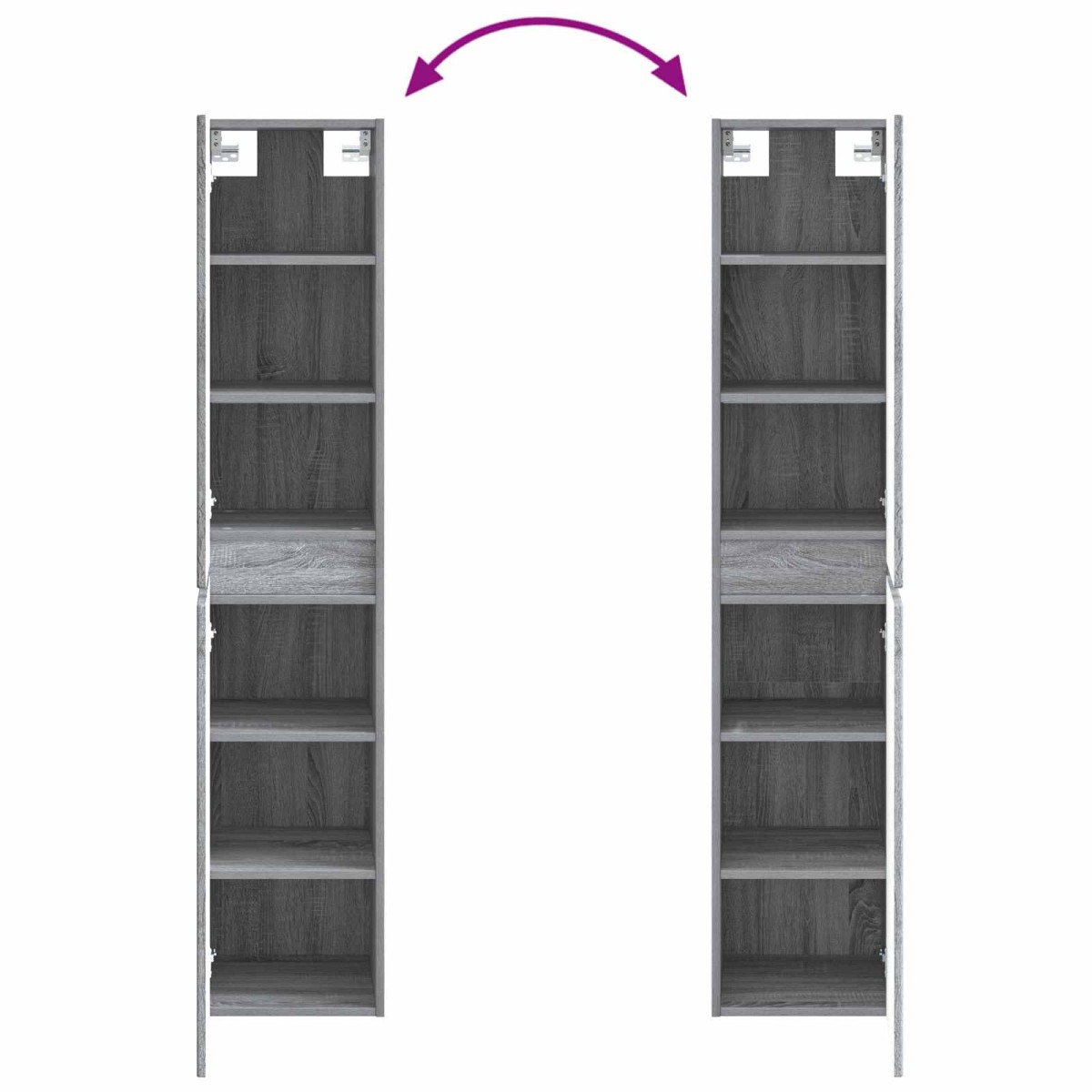vidaXL Τοίχου Ντουλάπα Μπάνιου Γκρι Sonoma 33 x 34,5 x 160 εκ