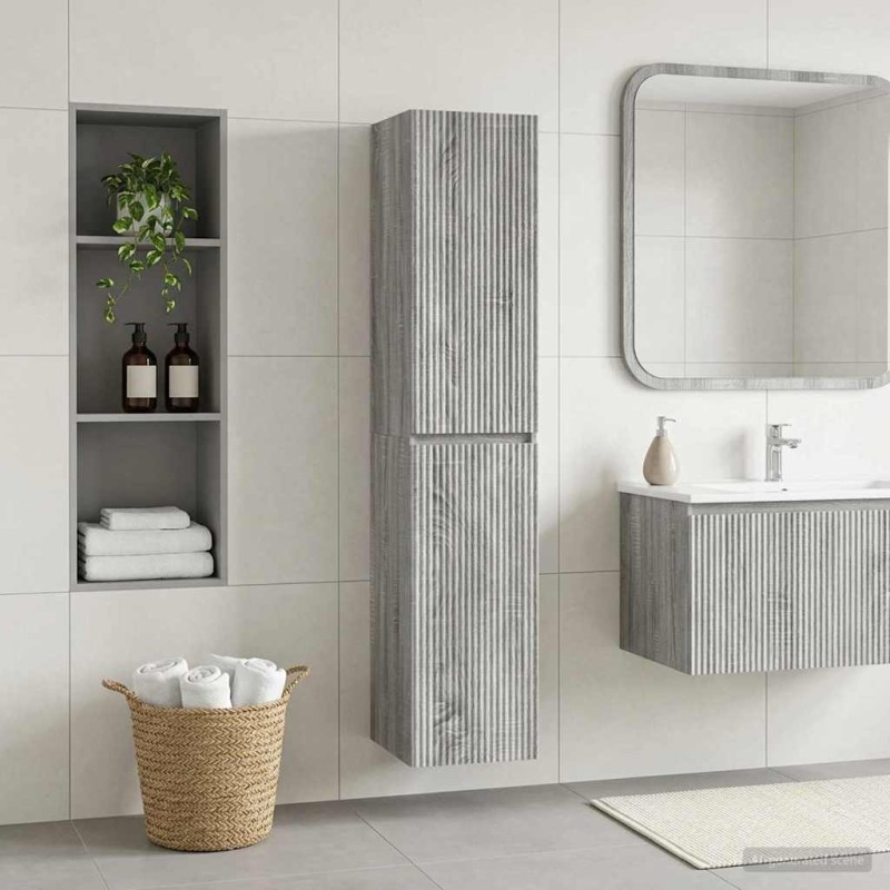 vidaXL Τοίχου Ντουλάπα Μπάνιου Γκρι Sonoma 33 x 34,5 x 160 εκ