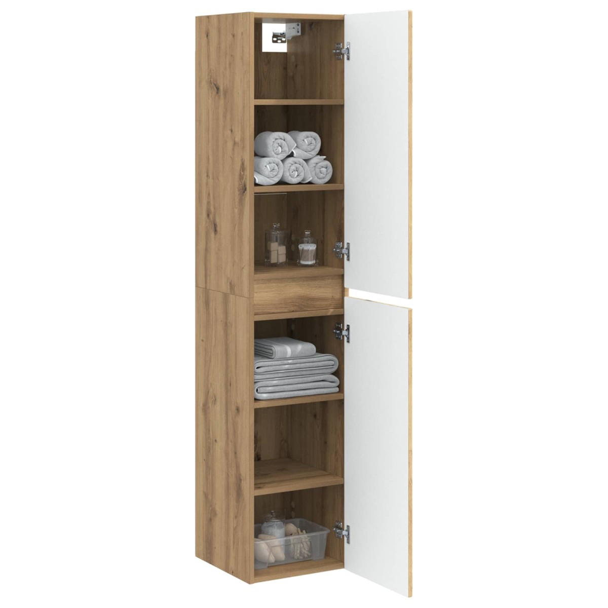 vidaXL Τοίχου Ντουλάπα Μπάνιου Artisan Δρυς 33 x 34,5 x 160 εκ