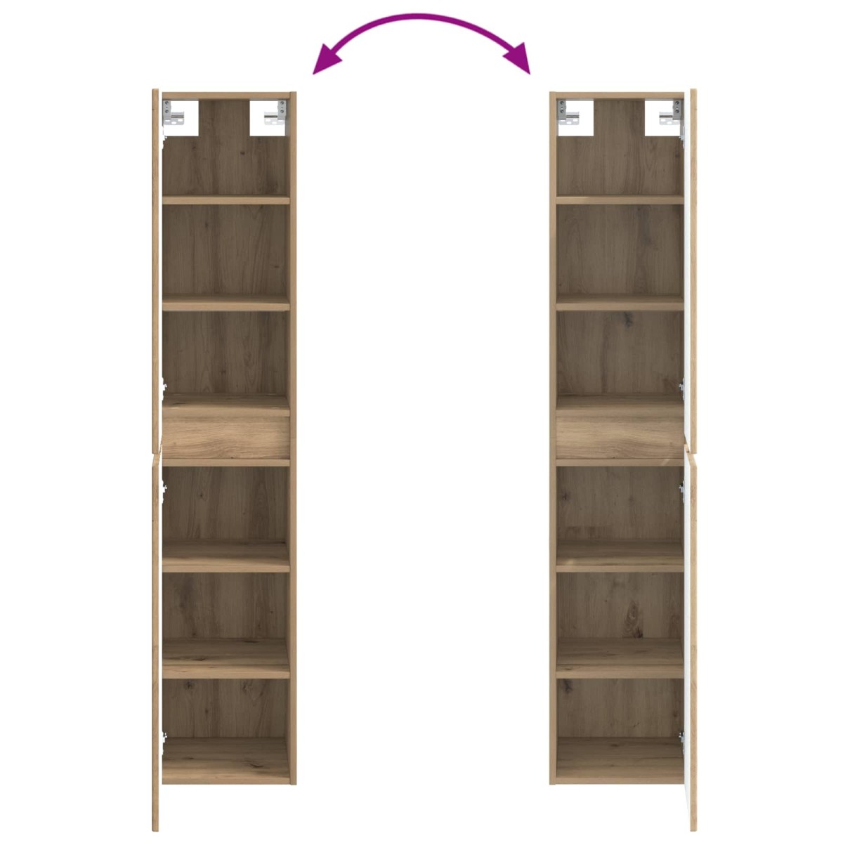 vidaXL Τοίχου Ντουλάπα Μπάνιου Artisan Δρυς 33 x 34,5 x 160 εκ